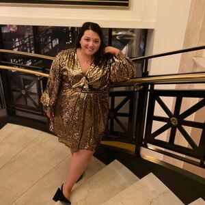 Eloquii gold sequin party dress. Size 20